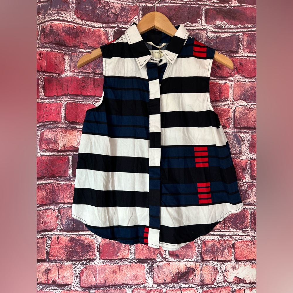 Rag & Bone Jean Sleeveless Striped Button Down Top NWT